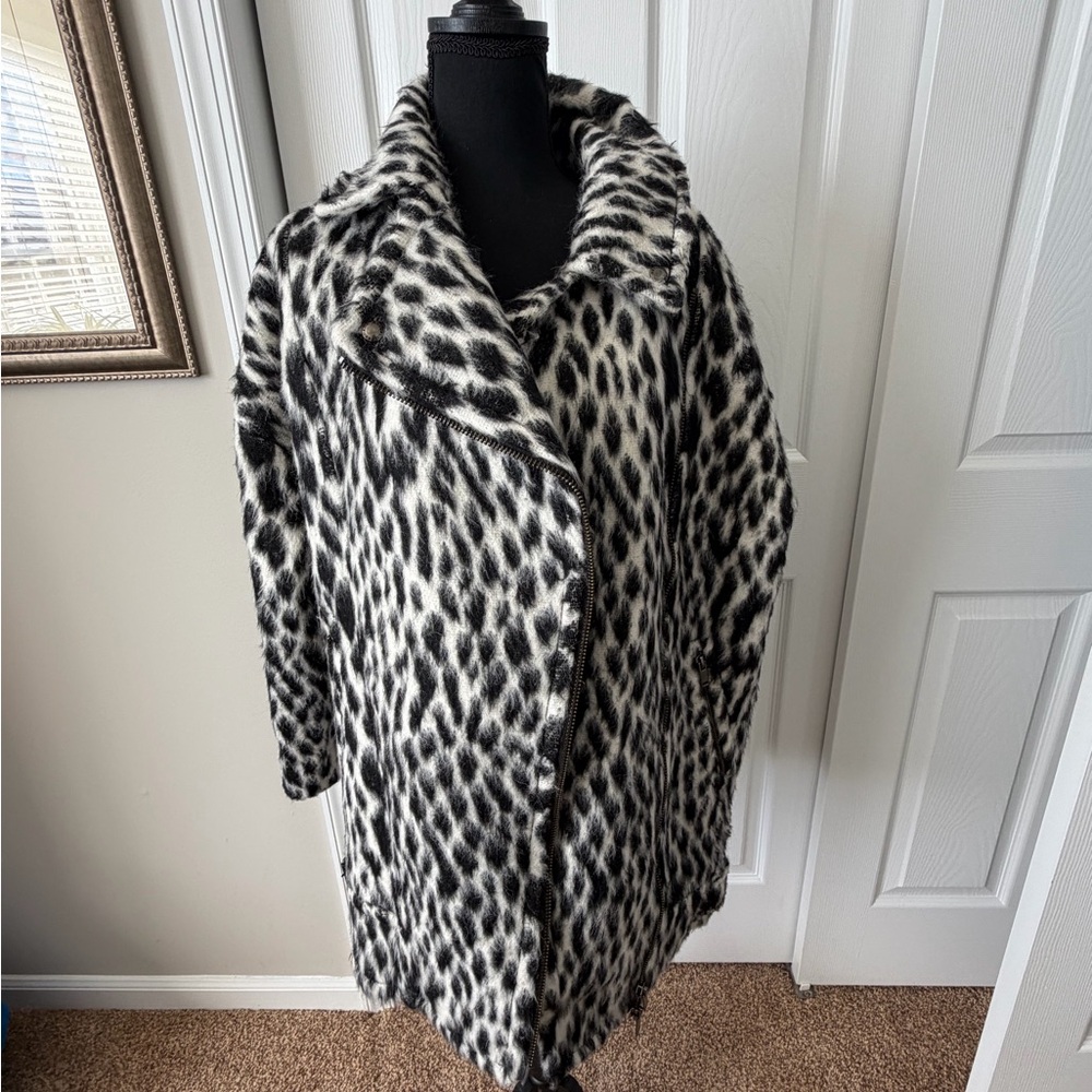 Banana Republic Black and White Pea Coat